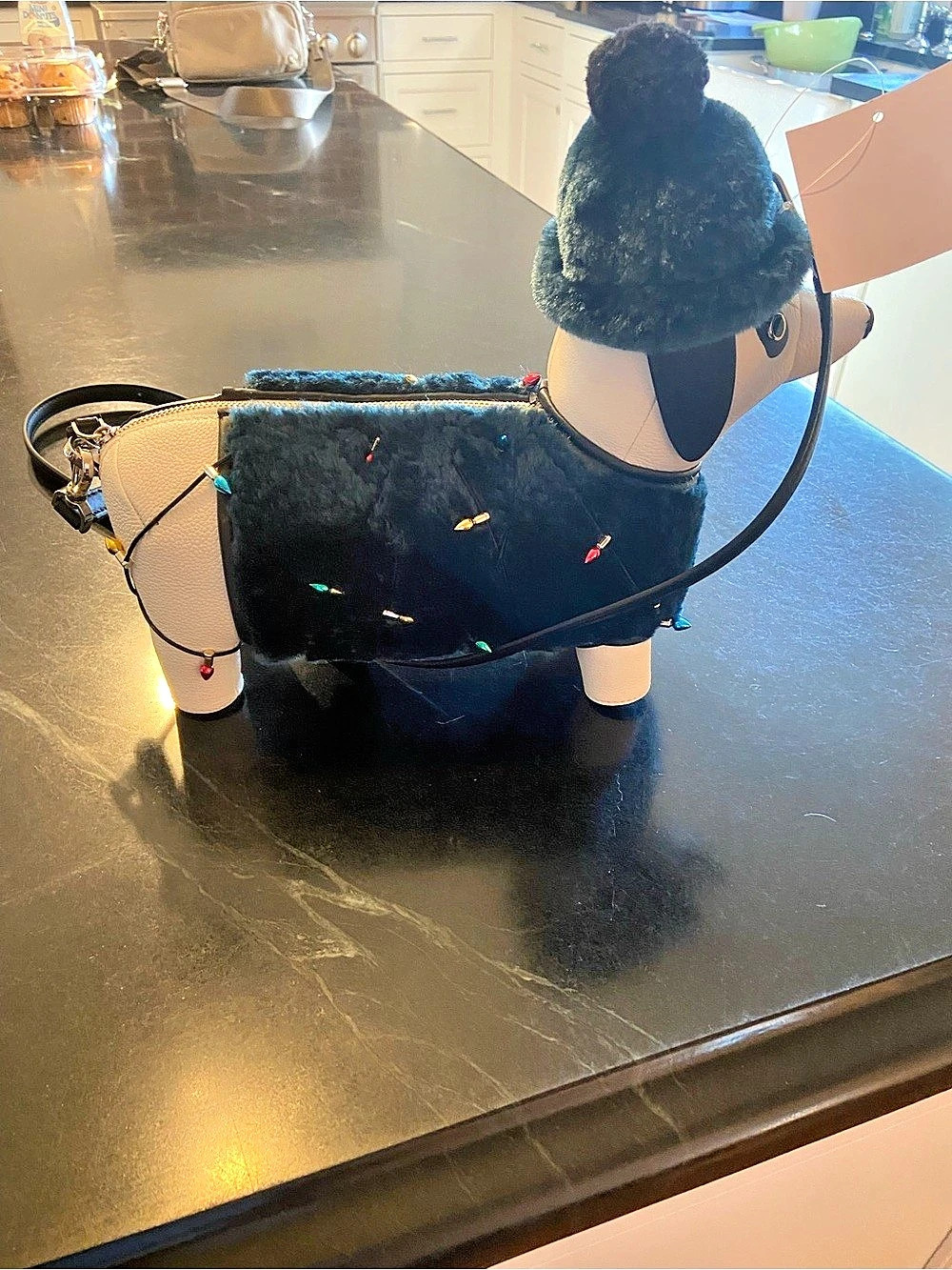 Kate Spade Claude Dachshund Crossbody Bag Black & White - Picture 3 of 5
